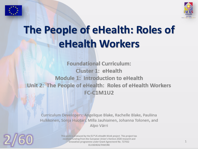 Unit 2: The People of eHealth